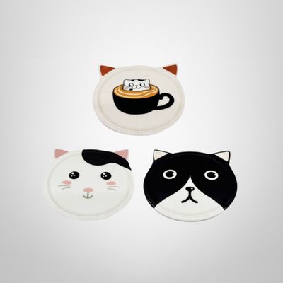 Posavaso de Cerámica &quot;Gato&quot; 3 Diseños
