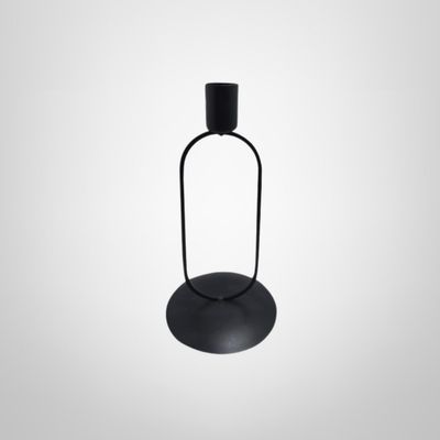 Candelabro de Metal Negro Oval 9x18cm