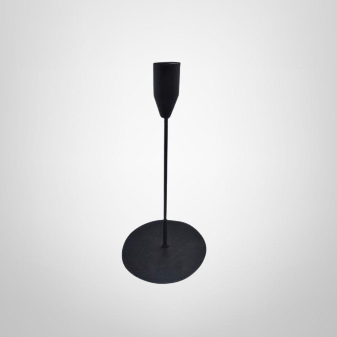 Candelabro de Metal Negro 10x21,5cm