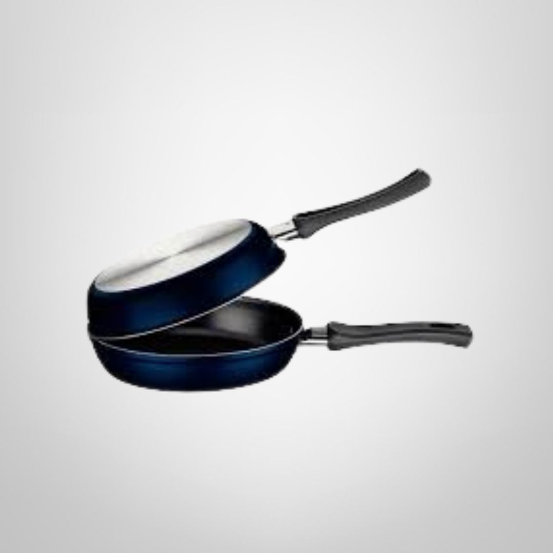 Sartén Doble/Omeletera Antiadherente Azul &quot;Ravena&quot; 20cm TRAMONTINA