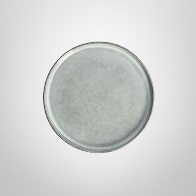 Plato de Cerámica Gris c/Borde Lineas 21cm
