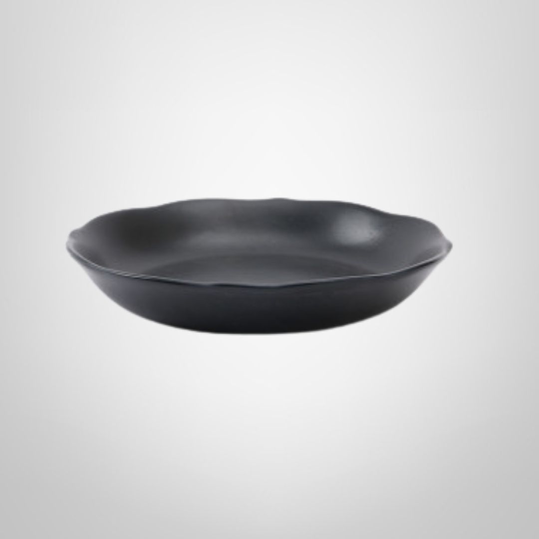 Bowl de Cerámica Negro 23cm c/Borde Irregular