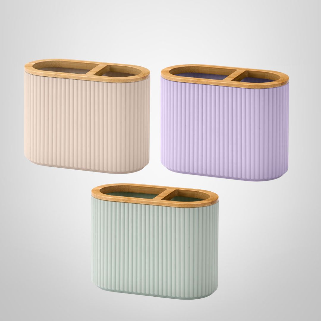Organizador/Porta Cepillos Doble &quot;Rayas&quot; BERILO