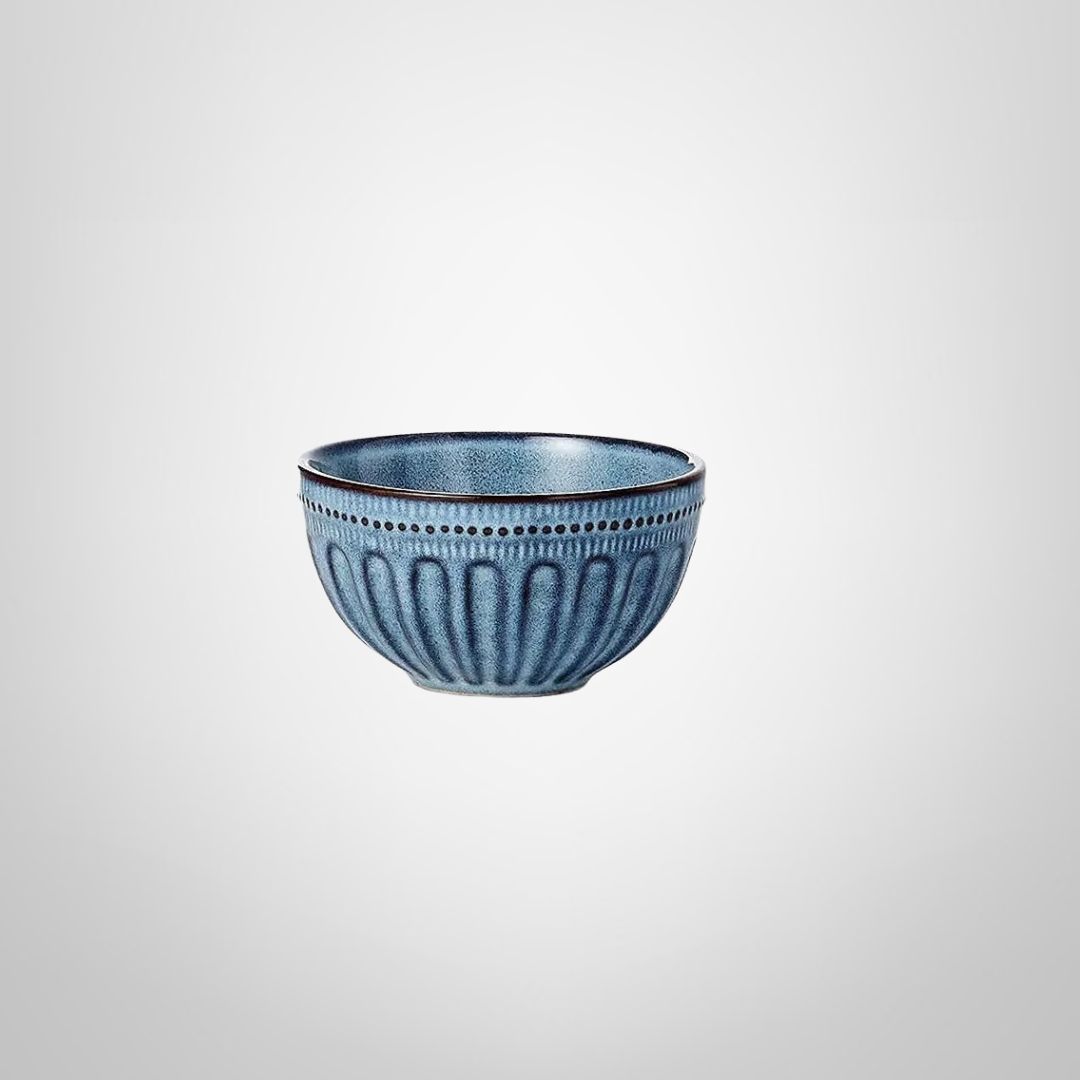 Bowl de Cerámica Labrado Azul Marino 10x6cm