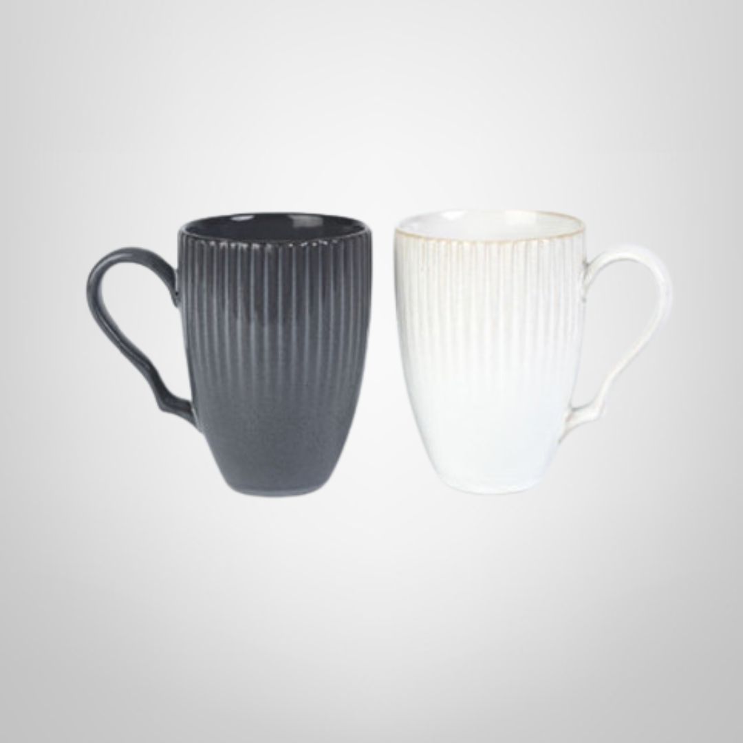 Taza de Cerámica Labrada 380ml 2 Colores