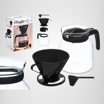 Jarra de Vidrio c/Filtro para Café 1,2 Litros