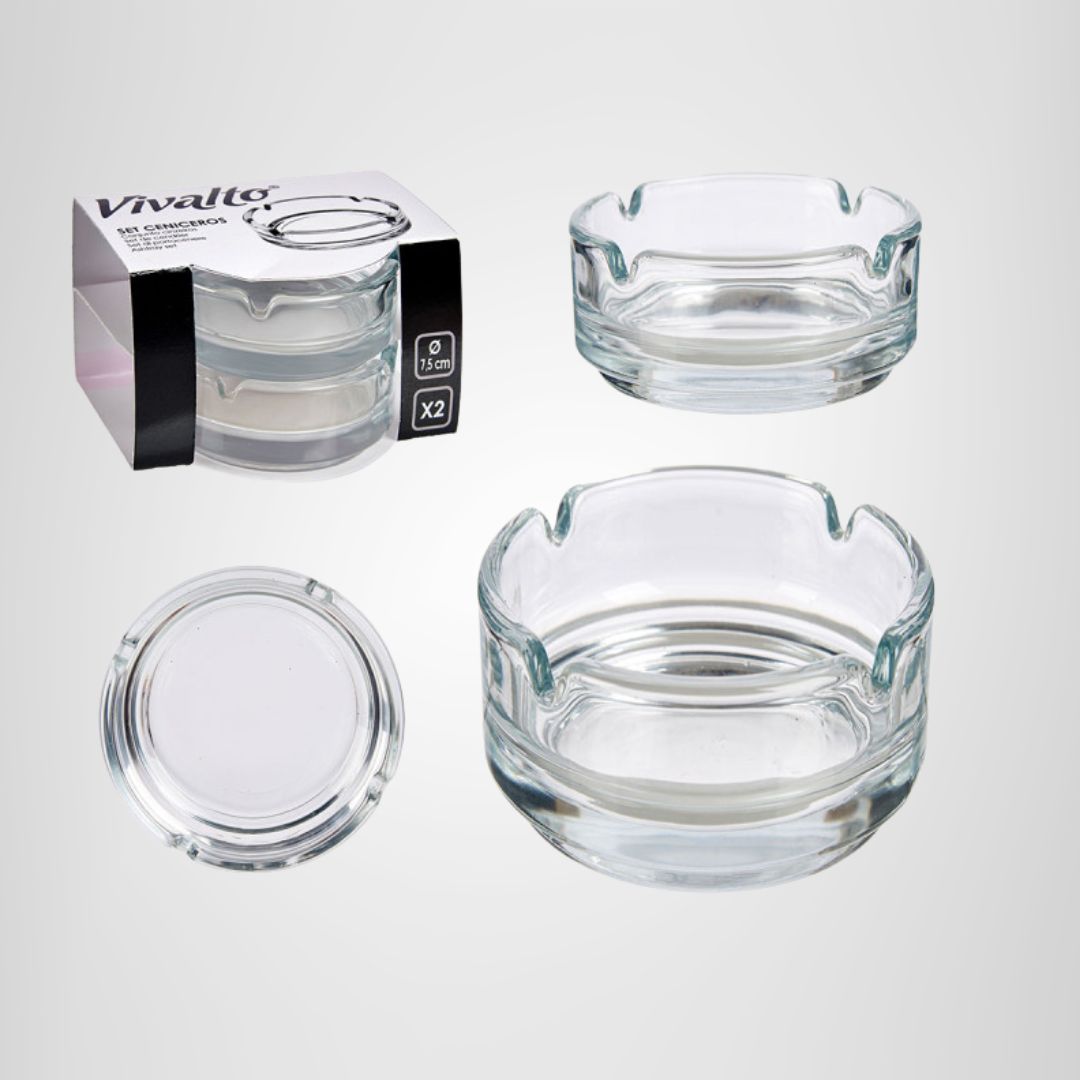 Set 2 cenicero de vidrio