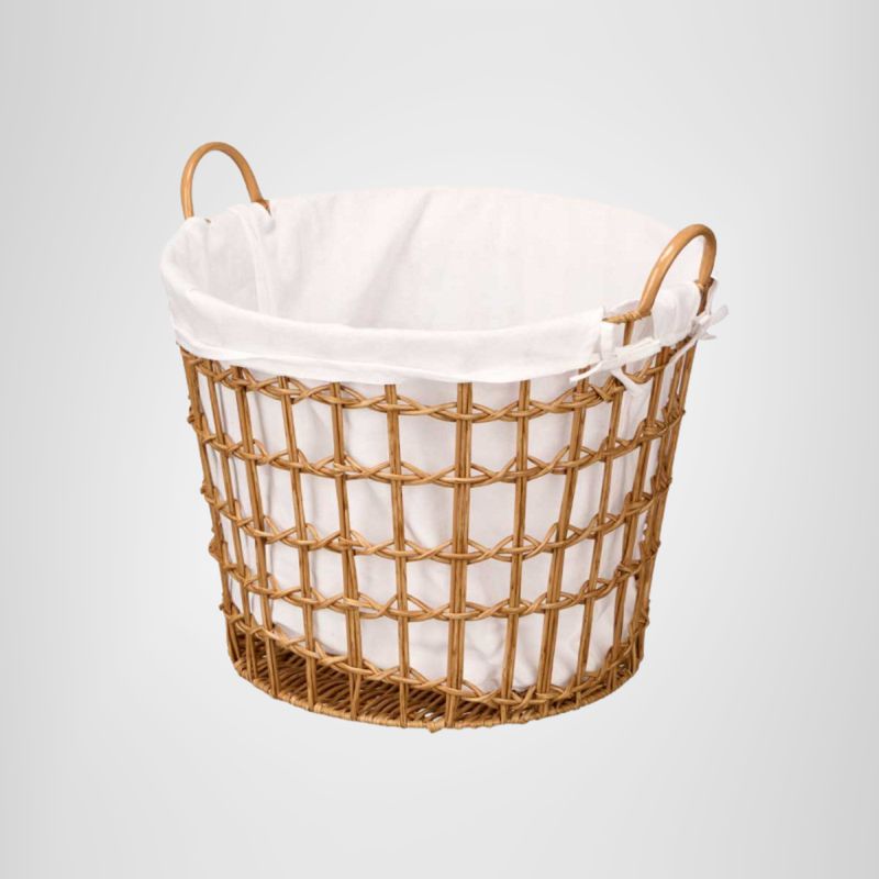Cesto redondo asas bajo natural