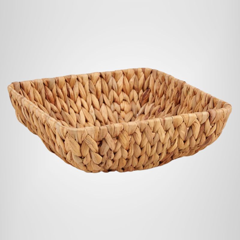 Centro de mesa cuadrado de paja sin asa