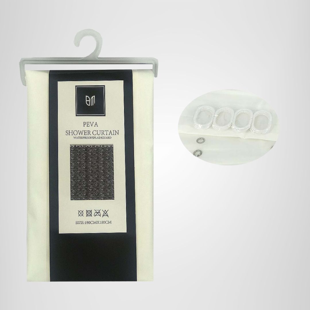 Cortina de baño poliéster blanca