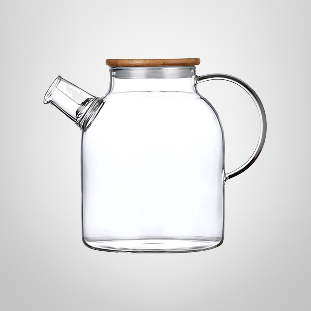 Tetera de Vidrio c/Tapa de Madera 1500ml
