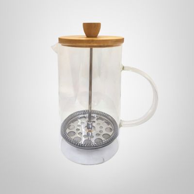 Tetera/Cafetera Prensa de Vidrio c/Tapa Bambú 1100ml