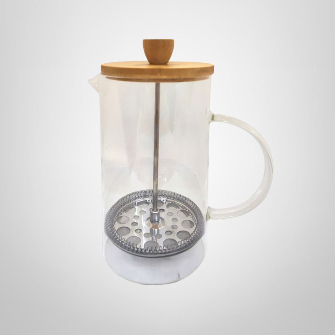 Tetera/Cafetera Embolo c/Tapa Bambú 800ml