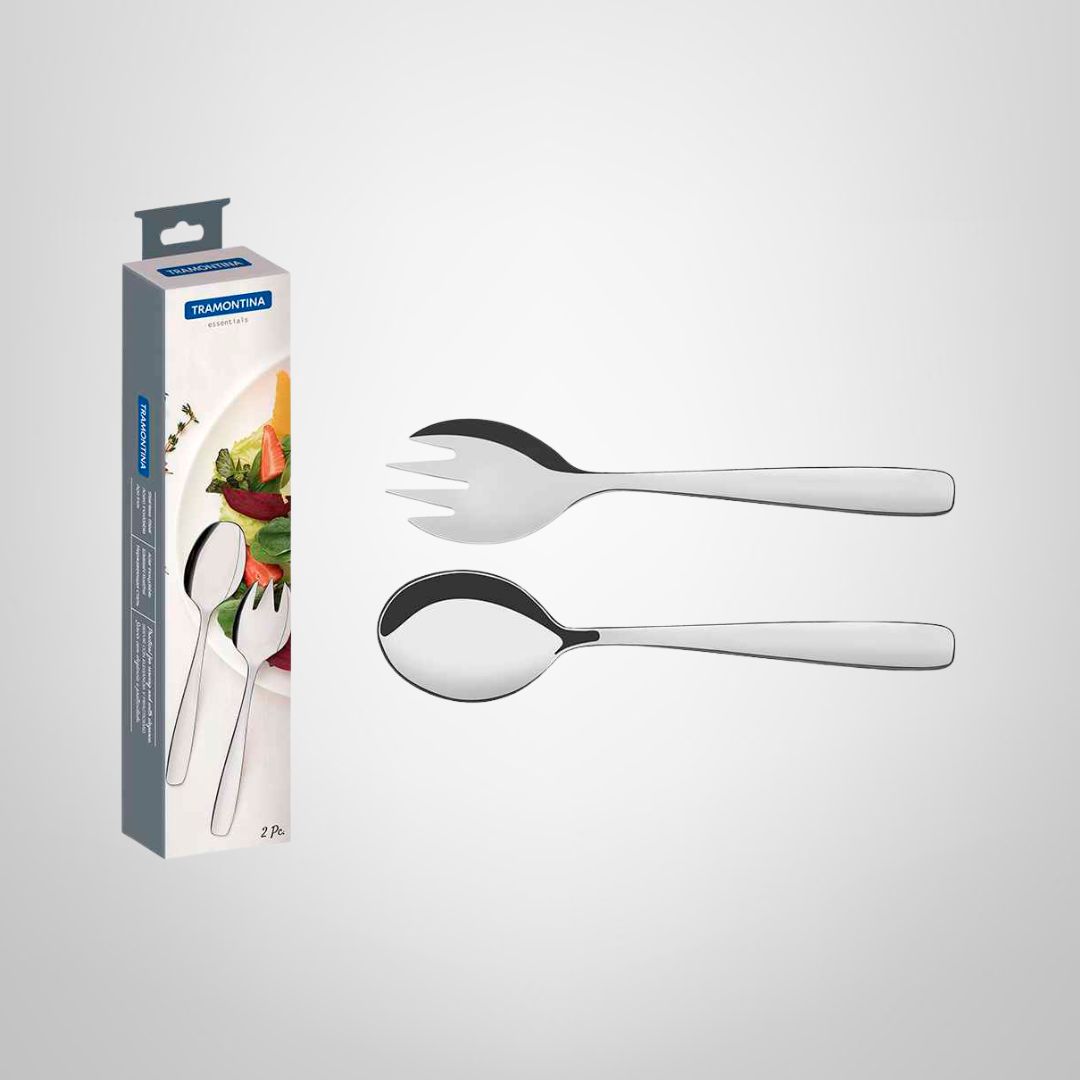 Juego para Servir Ensaladas de Acero Inoxidable 2 Piezas &quot;Essentials&quot; TRAMONTINA