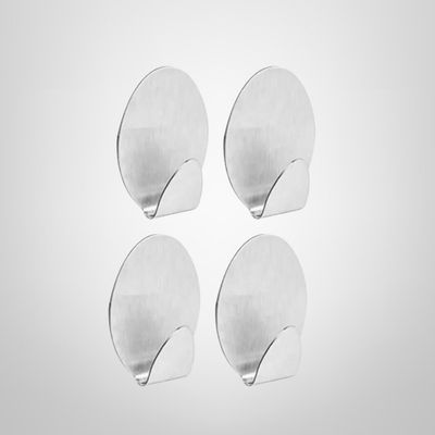 Perchas de Acero Inoxidable x4 Auto-adhesivas para Pared