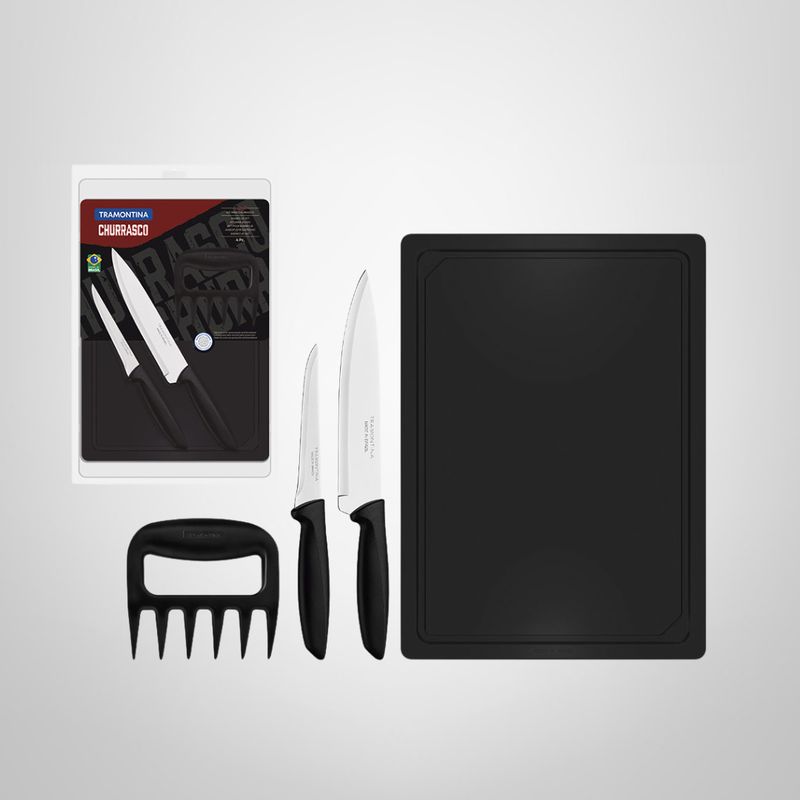 Juego para Asado 4 Piezas Negro ¨Plenus¨ TRAMONTINA
