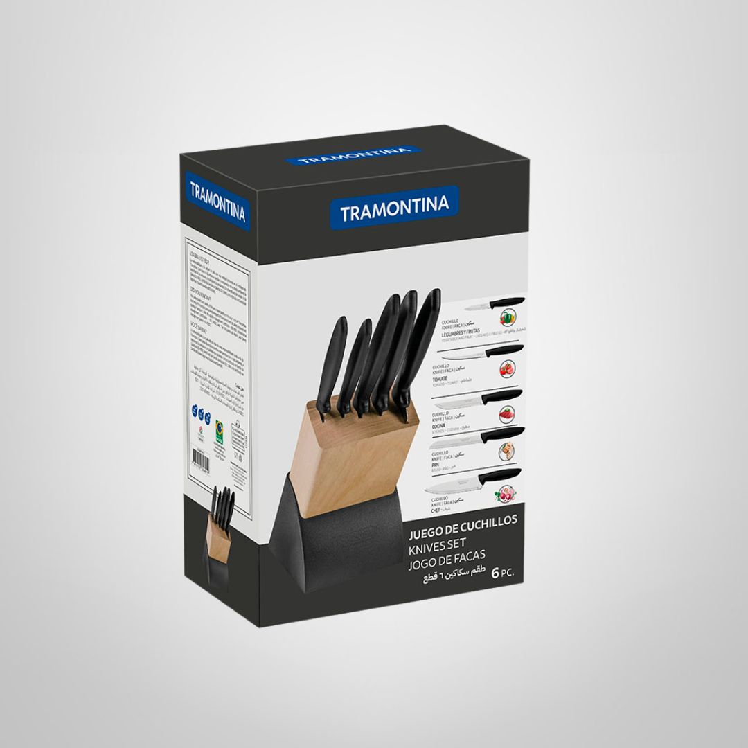 Taco de Cuchillos 6 Piezas ¨Plenus¨ TRAMONTINA