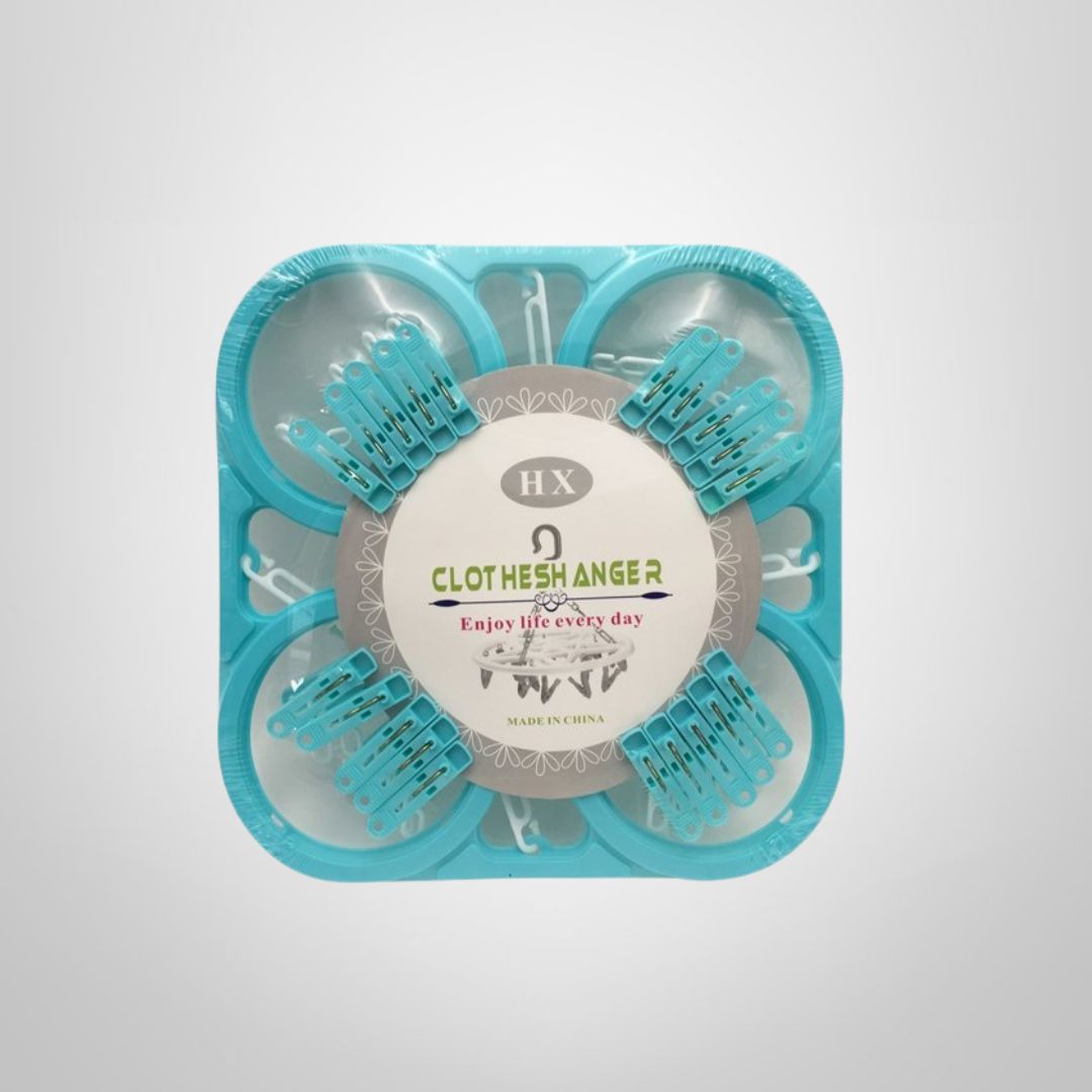 Tendedero Colgante de Plástico 20 Palillos Colores Surtidos