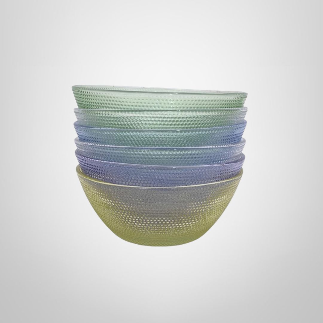 Juego de 6 Compoteras de Vidrio de Colores 12x5cm