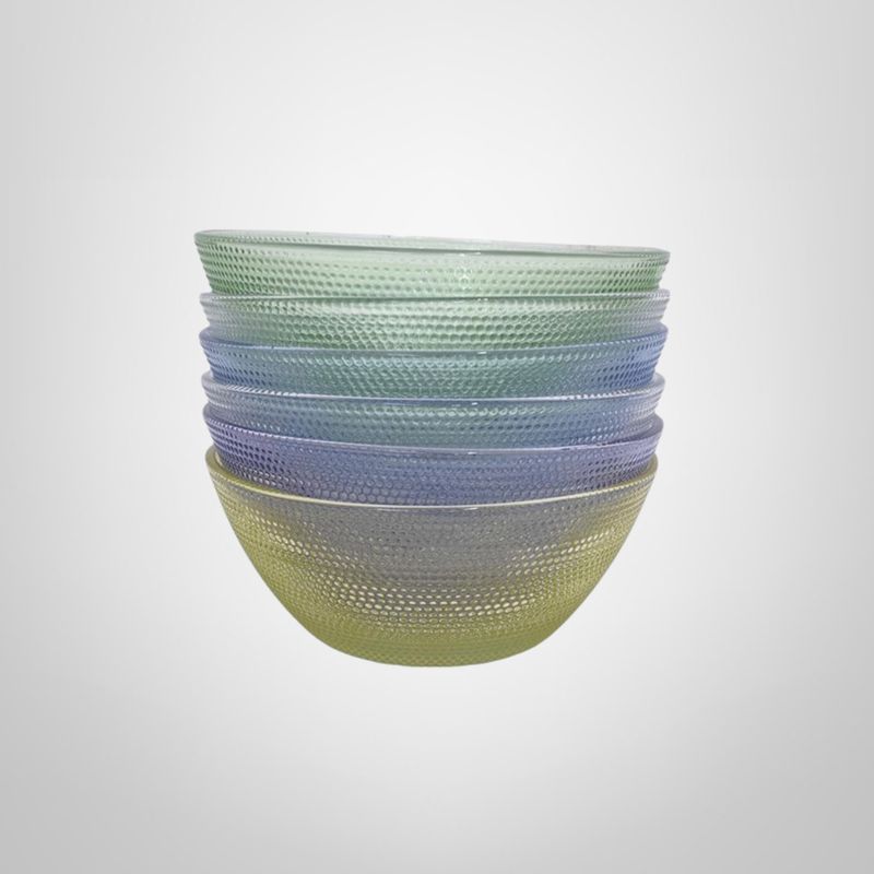 Juego de 6 Compoteras de Vidrio de Colores 12x5cm