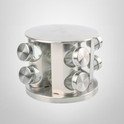 Especiero Giratorio x8 de Acero Inoxidable