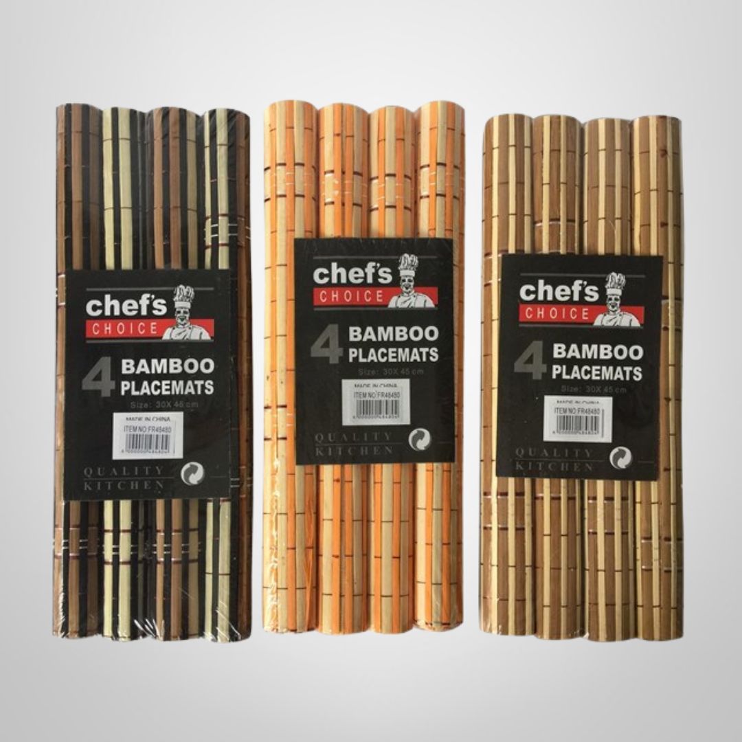 Juego de 4 Individuales de Bambú 30x45cm en 3 Tonalidades