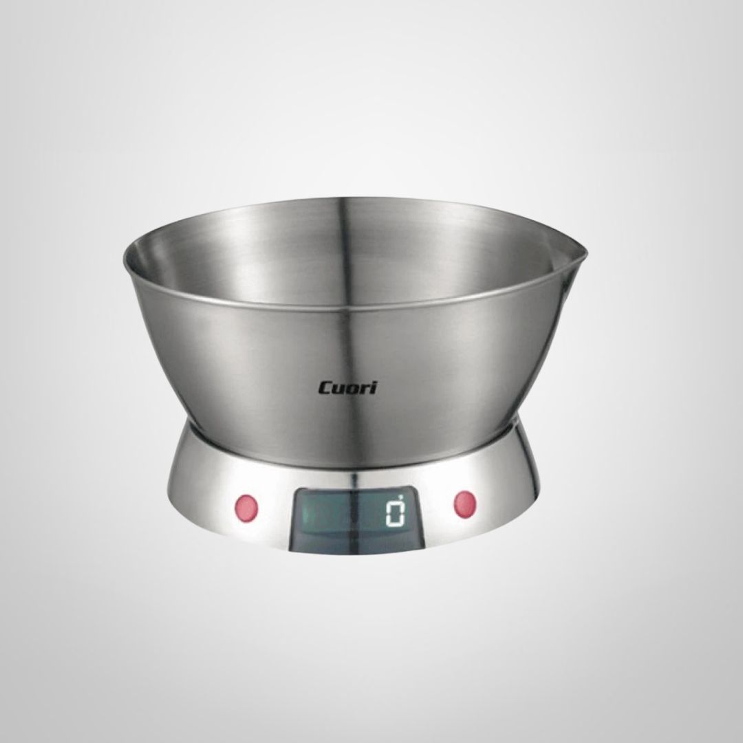 Balanza de Cocina c/Bowl de Acero Inoxidable hasta 5kg CUORI