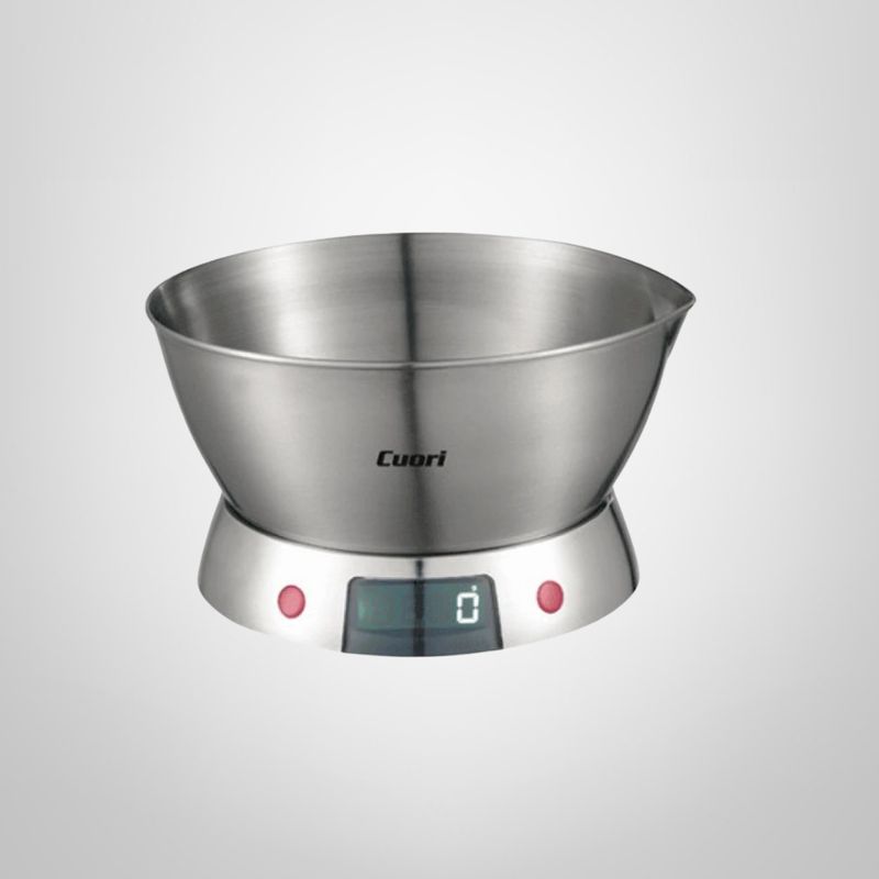 Balanza de Cocina c/Bowl de Acero Inoxidable hasta 5kg CUORI