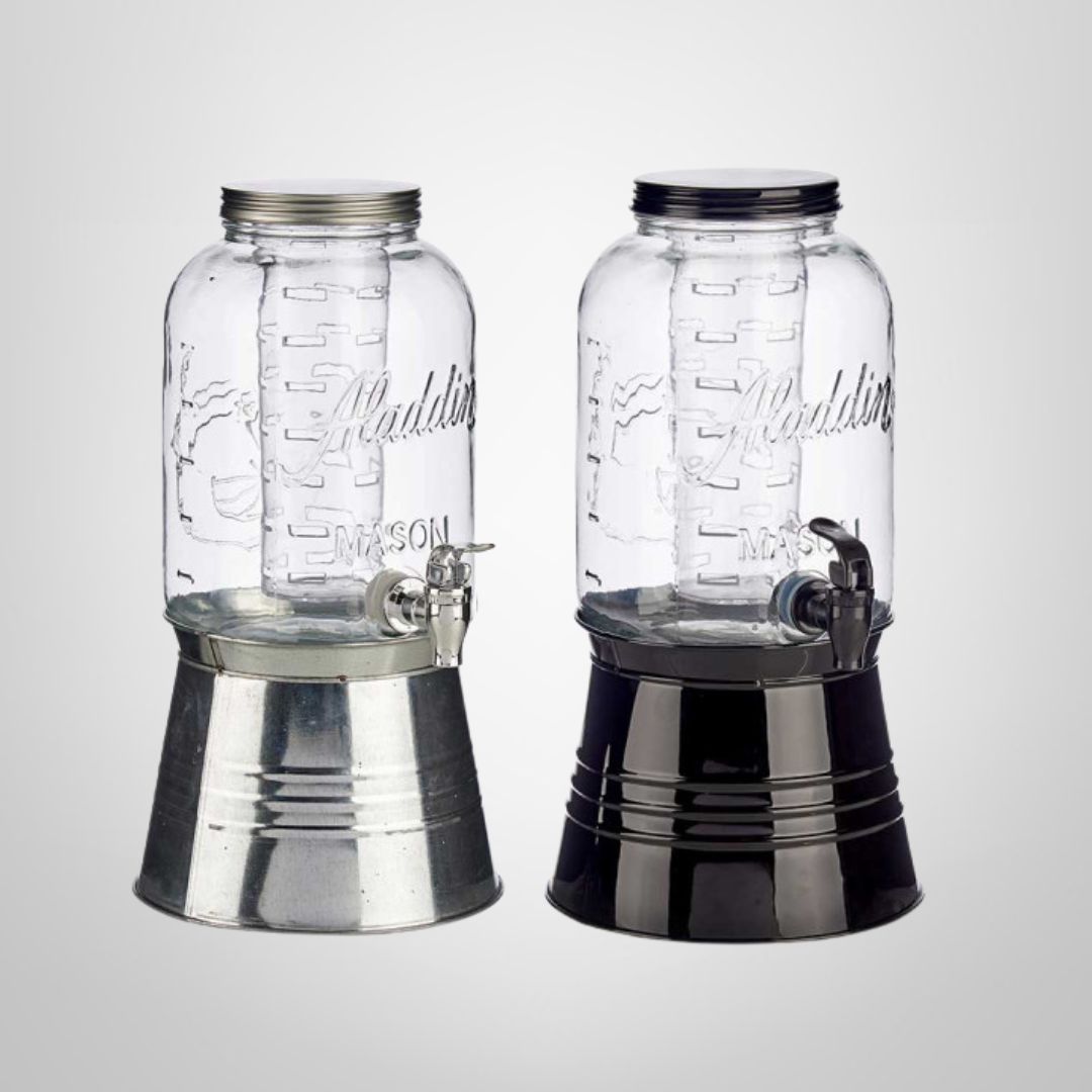 Dispensador de Vidrio c/Canilla y Soporte de  3,8 Litros KINVARA