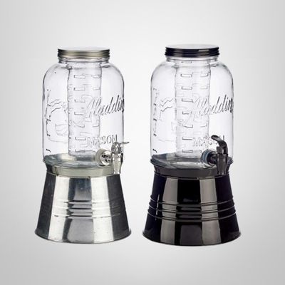 Dispensador de Vidrio c/Canilla y Soporte de  3,8 Litros KINVARA