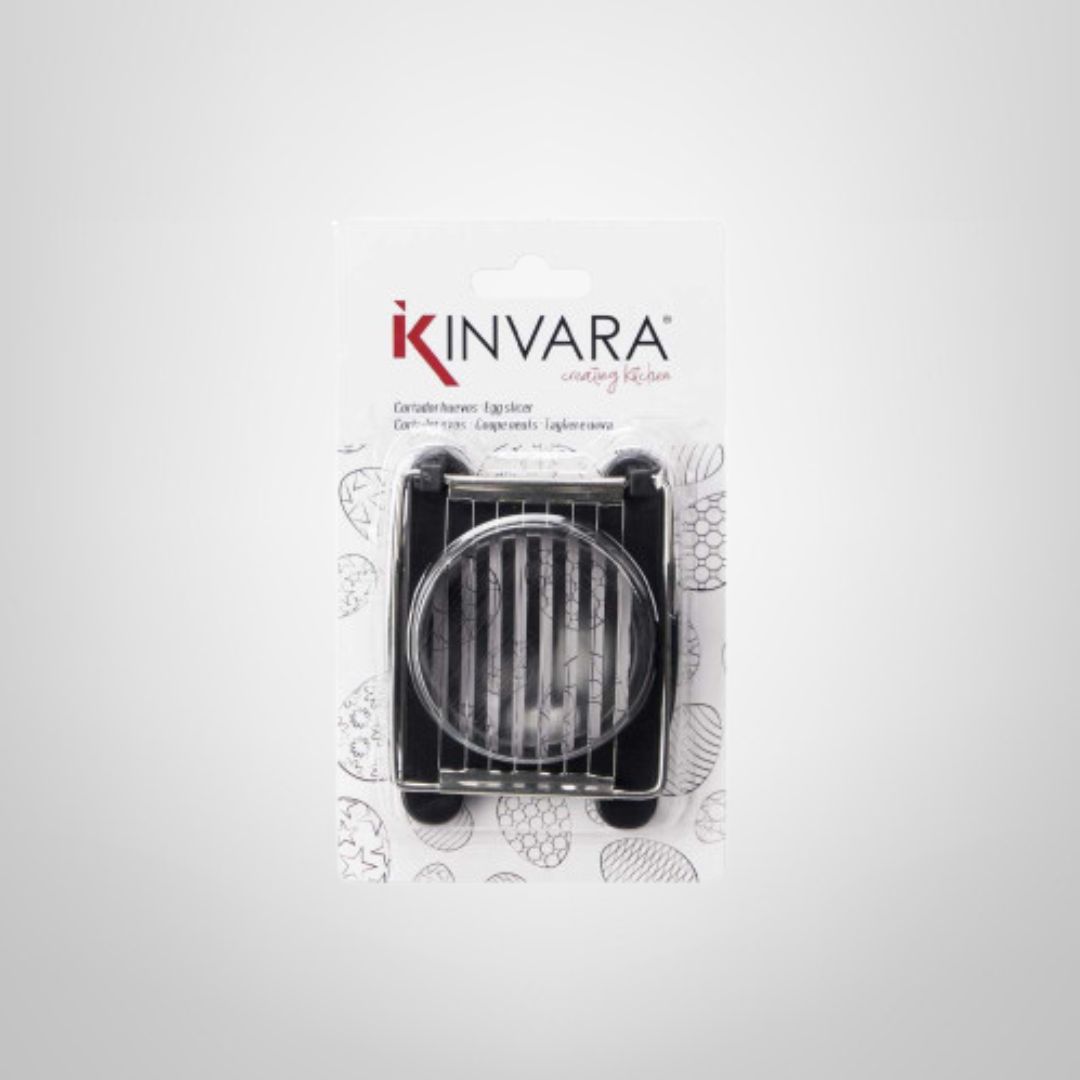 Cortador de Huevo de Acero Inoxidable y Plástico Negro KINVARA