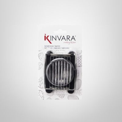 Cortador de Huevo de Acero Inoxidable y Plástico Negro KINVARA