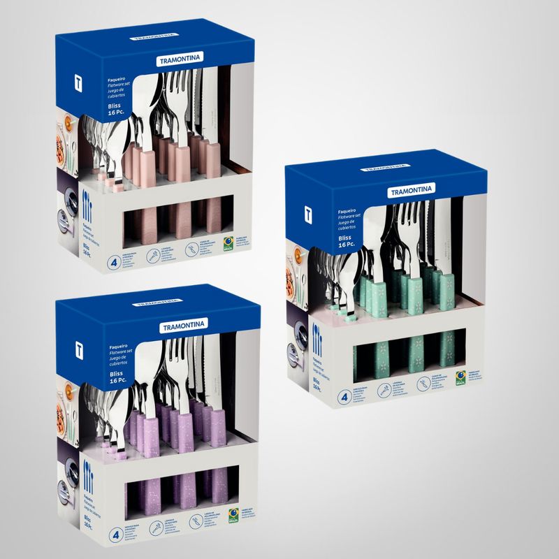 Juego de Cubiertos 16 Piezas ¨Bliss¨ TRAMONTINA