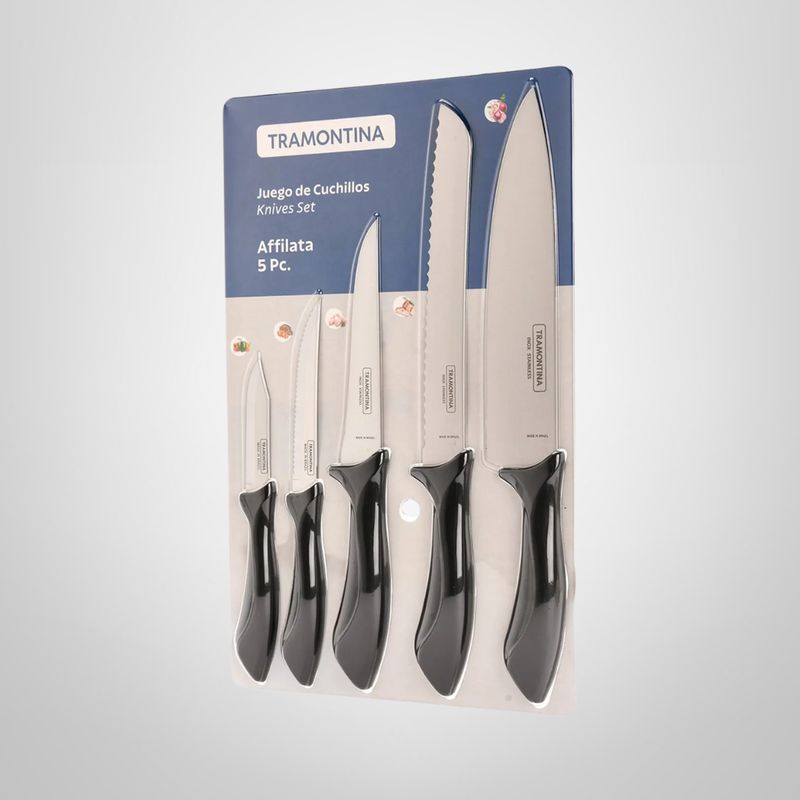Juego de Cuchillos 5 Piezas ¨Affilata¨ Negro TRAMONTINA