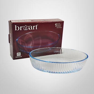 Asadera Ovalada Acanalada de Borosilicato para Horno 34,8x24x4,3cm BORART