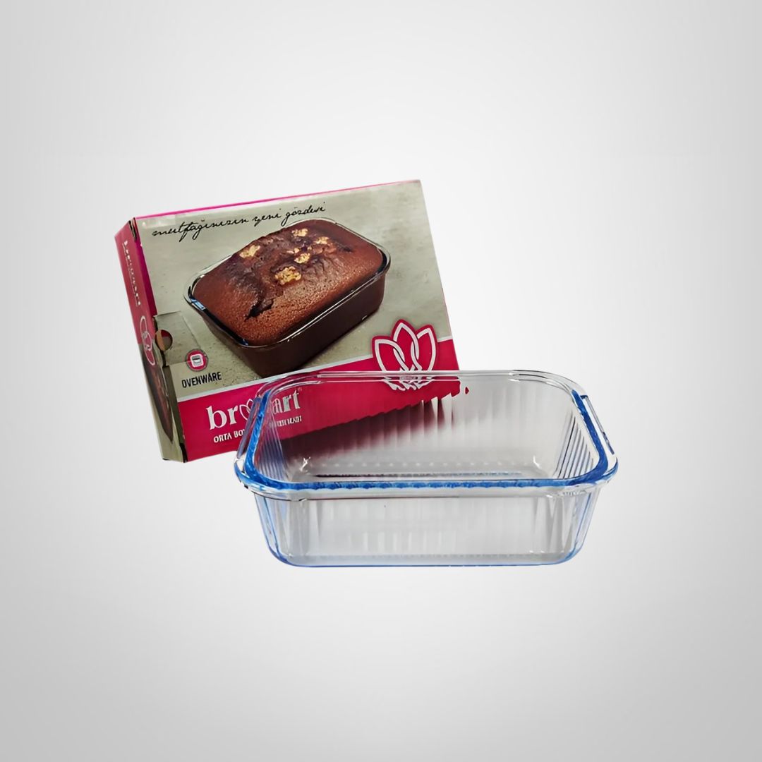 Asadera Rectangular Acanalada de Borosilicato para Horno 22,10x16,5x6,6cm 1520ml