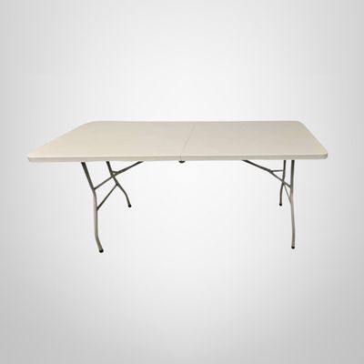 Mesa Rectangular de PVC y Hierro Patas Plegables 122x74x60cm