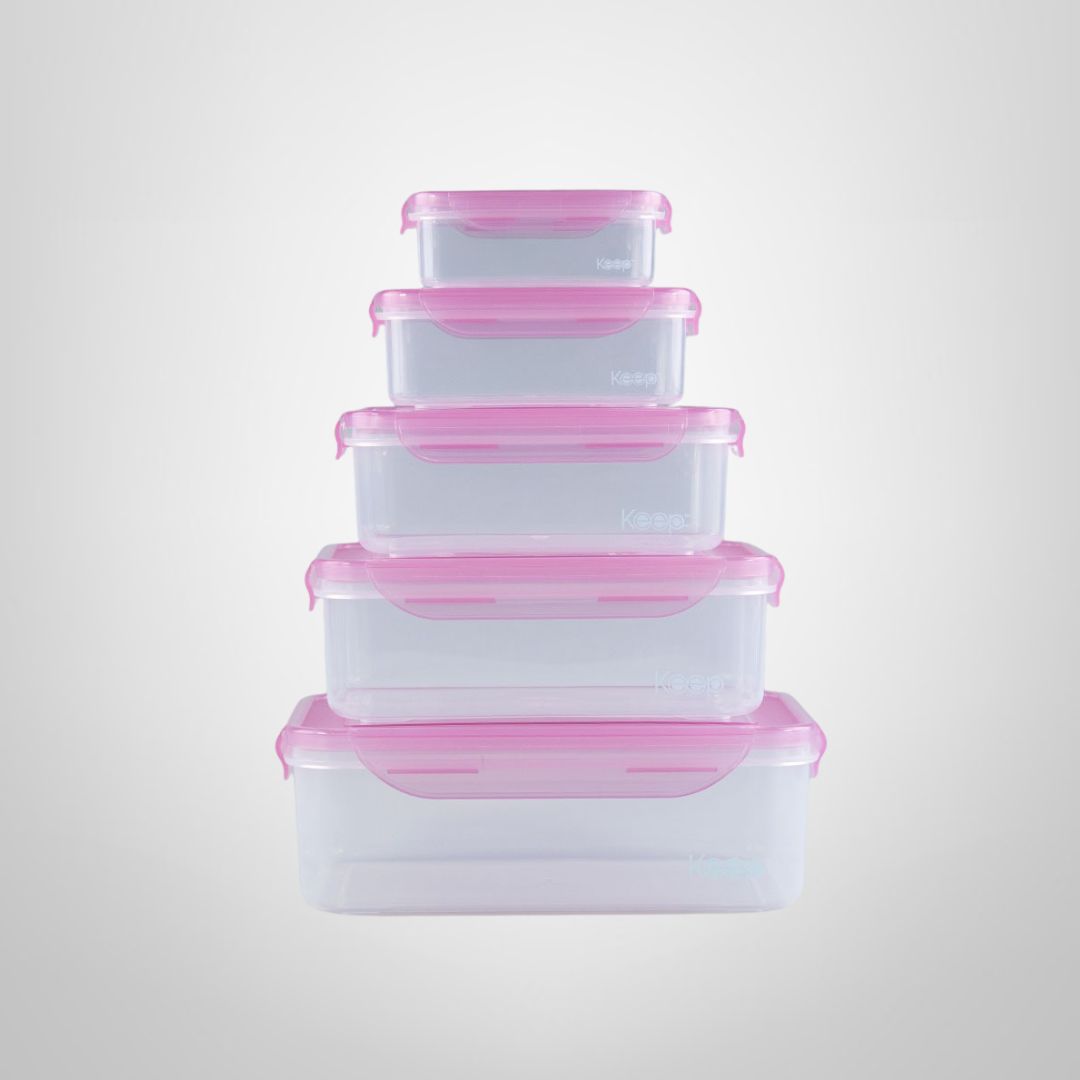 Juego de 5 Recipientes Herméticos de Distinto Tamaño KEEP
