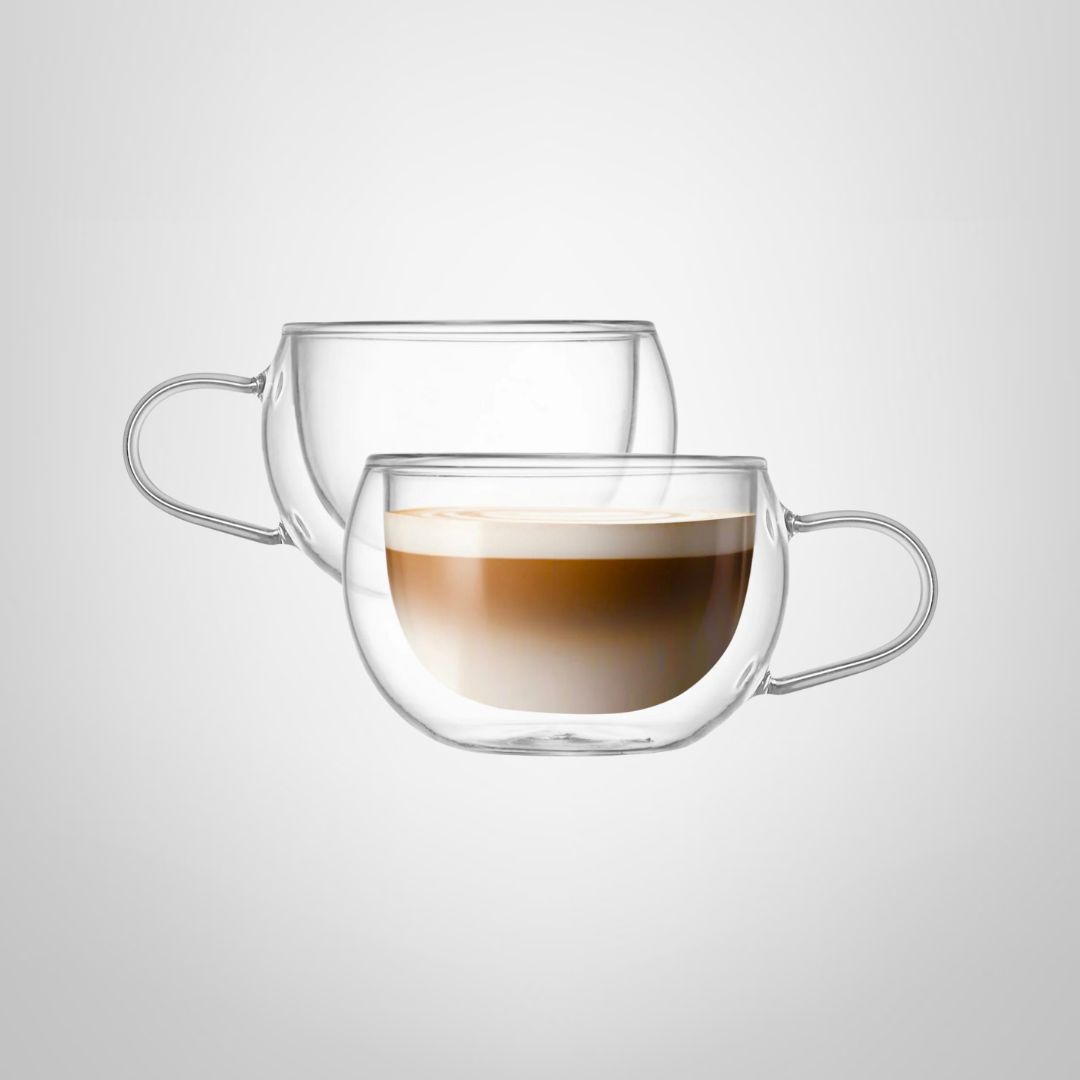 Taza de Vidrio Doble Pared Baja de 100ml