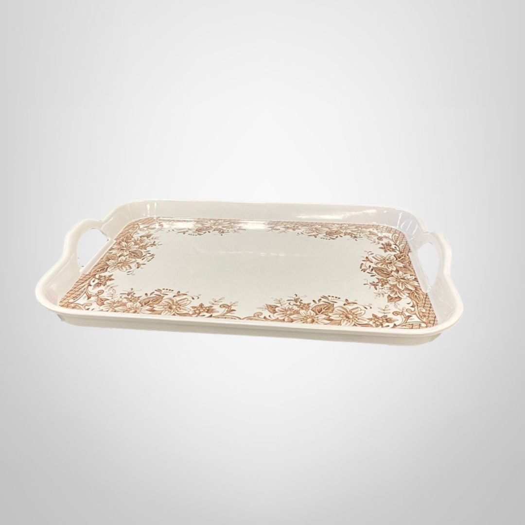 Bandeja Rectangular c/Asas de Melamina c/Diseño 38,5x28x3cm
