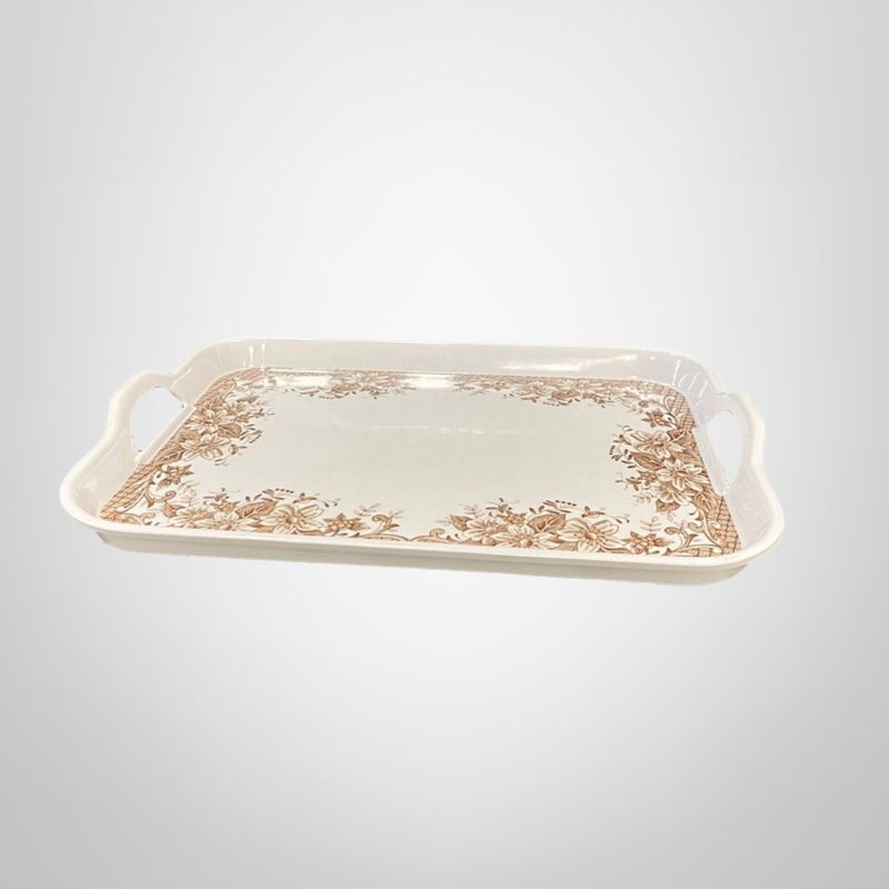 Bandeja Rectangular c/Asas de Melamina c/Diseño 38,5x28x3cm