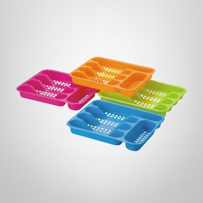 Cubiertera de Plástico 5 Divisiones 33x26cm Colores Surtidos