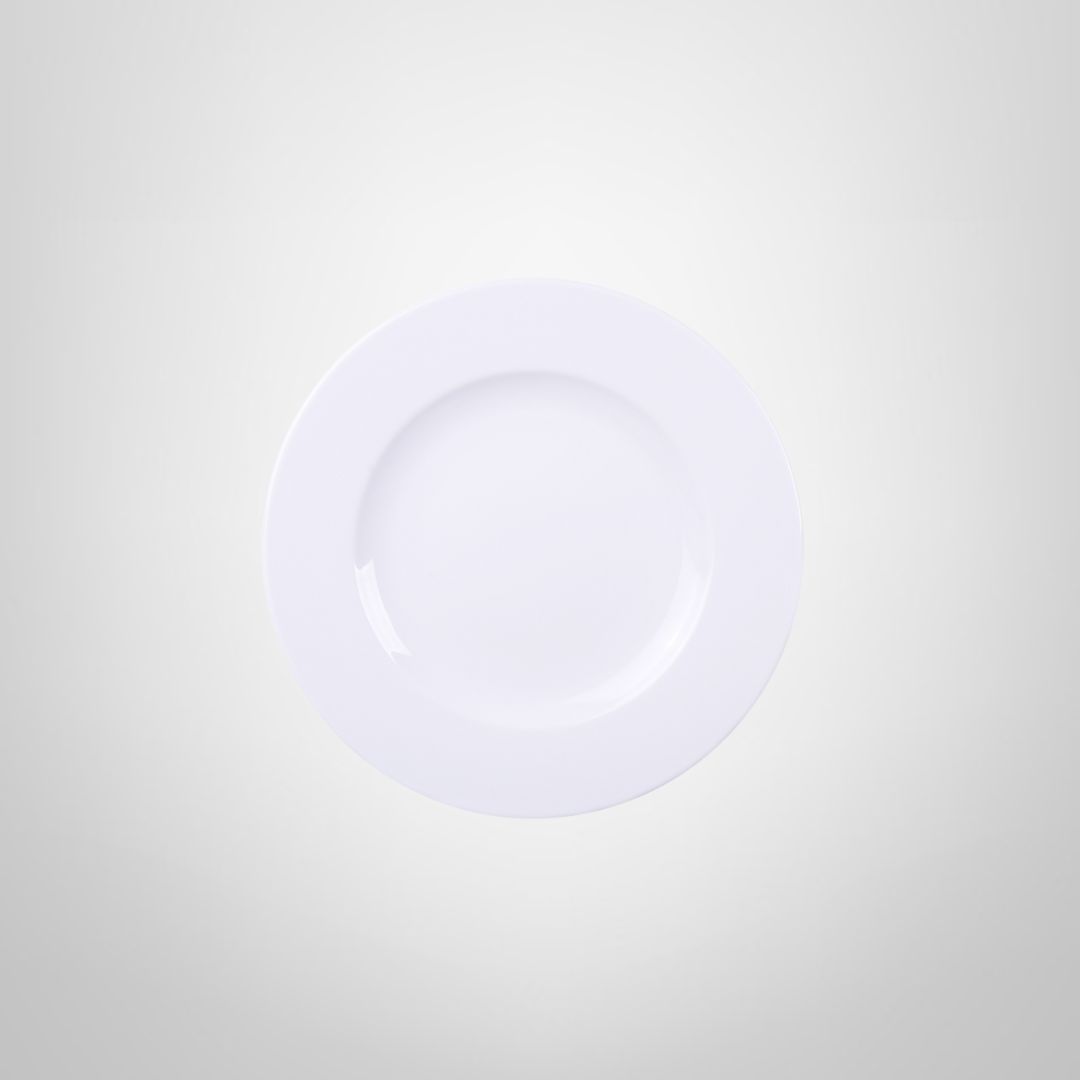 Plato de Postre de Porcelana 21cm Blanco &quot;Elena&quot; TRAMONTINA