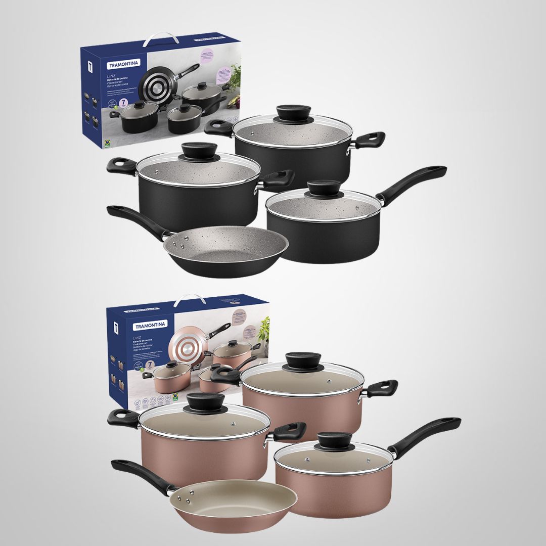 Juego de Ollas  Antiadherente 7 Piezas "Linz"  TRAMONTINA