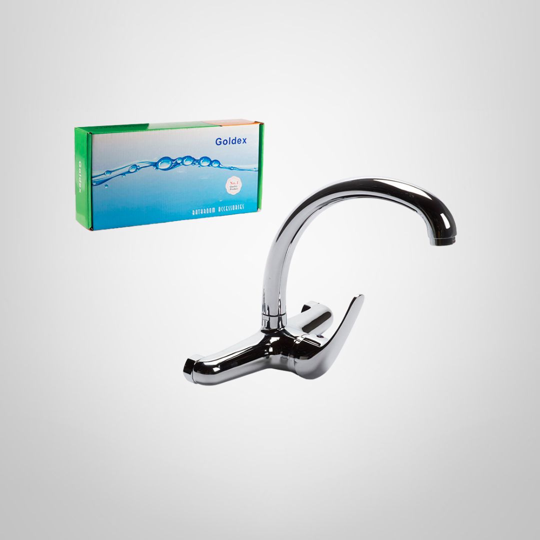 Monocomando de Pared de Cocina 20cm 8" Cartucho Cerámico de 35mm GOLDEX