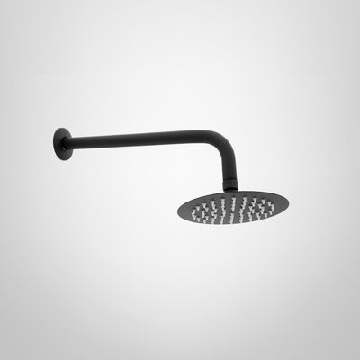 Ducha de Pared Negro Mate 150mm Redonda