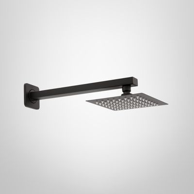 Ducha de Pared 150mm Caño y Platos Cuadrados en Negro Mate GOLDEX