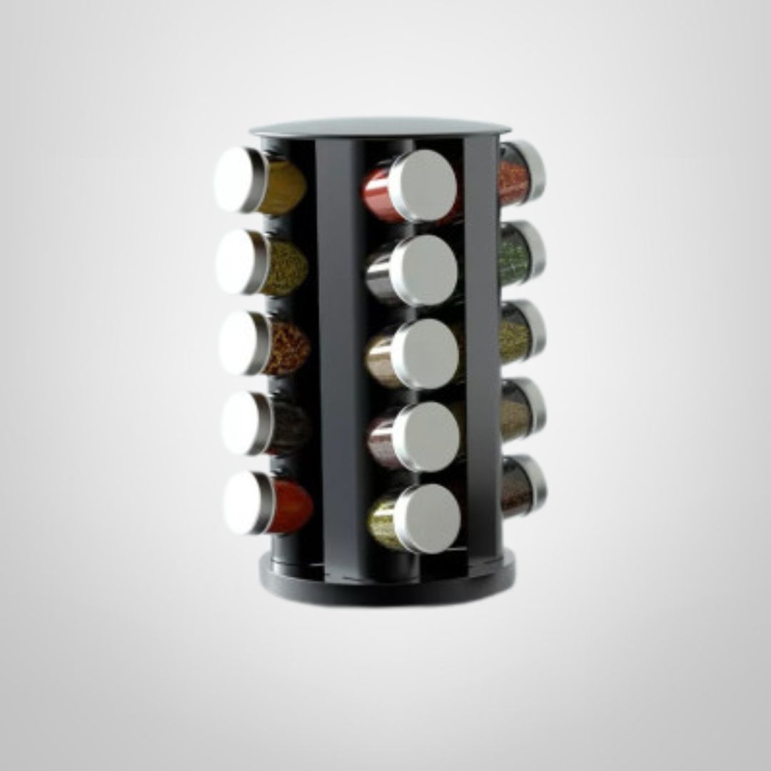 Condimentero x20 Frascos Negro 34x18cm