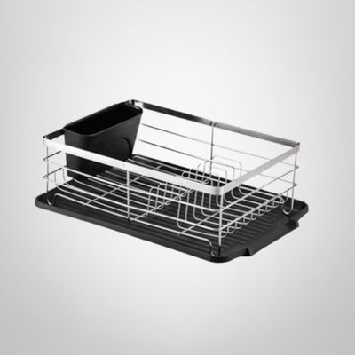 Escurridor de Vajilla en Acero c/Bandeja Negra