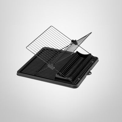 Escurridor de Vajilla Plegable c/Bandeja Negro
